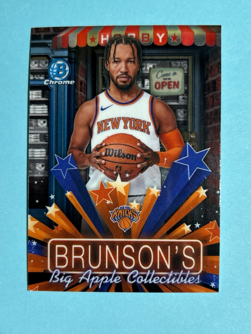 2025/26  Bowman,NY Knicks Jalen Brunson Big Apple Collectibles card #HS-11